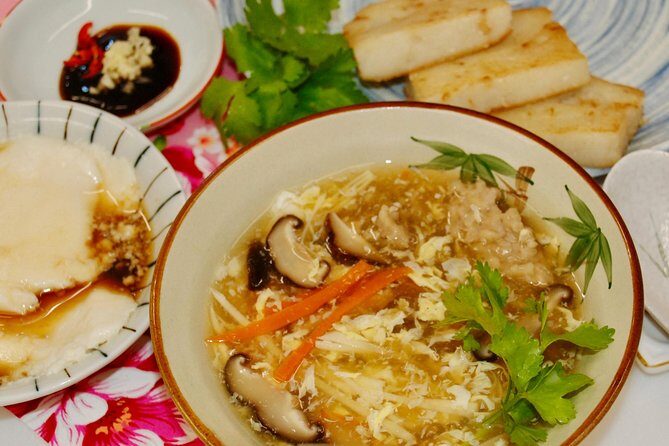 Turnip cake, Pork thick soup, Tofu pudding. Taiwan Traditional Light Meals Experience-C (Taipei Cooking Class) - CookingFun Taiwan’s Class Style: Small Group, Afternoon Timing